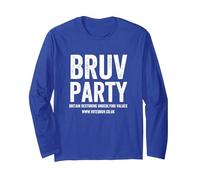 BRUV Party Britain Restoring Underlying Values Long Sleeve T-Shirt, Adult Unisex, Royal Blue, X-Large