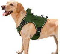 Bruvoalon Heavy Duty Tactical Dog Harness for Large Dogs, Adjustable Anti-Pull Reflective Vest with Molle System, 12 Colors and 4 Sizes