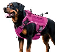 Bruvoalon Heavy Duty Tactical Dog Harness for Large Dogs, Adjustable Anti-Pull Reflective Vest with Molle System, 12 Colors and 4 Sizes