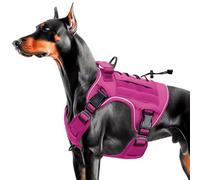 Bruvoalon Heavy Duty Tactical Dog Harness for Large Dogs, Adjustable Anti-Pull Reflective Vest with Molle System, 12 Colors and 4 Sizes