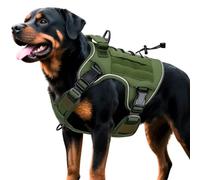 Bruvoalon Heavy Duty Tactical Dog Harness for Large Dogs, Adjustable Anti-Pull Reflective Vest with Molle System, 12 Colors and 4 Sizes