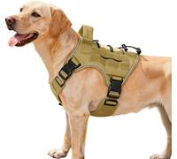 Bruvoalon Heavy Duty Tactical Dog Harness for Large Dogs, Adjustable Anti-Pull Reflective Vest with Molle System, 12 Colors and 4 Sizes