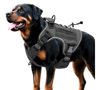 Bruvoalon - Heavy Duty Tactical Dog Harness for Large Dogs, Adjustable No Pull Reflective Vest with Molle System, K9 Military Grade Control for Service Training Outdoor
