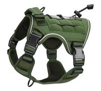 Bruvoalon - Heavy Duty Tactical Dog Harness for Large Dogs, Adjustable No Pull Reflective Vest with Molle System, K9 Military Grade Control for Service Training, Outdoor and More