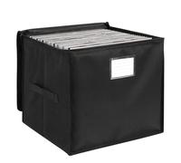 bruwaa 12-inch Vinyl Record Storage Box，Record Storage Case with Lid & Handles, Stackable & Collapsible Records Crate Holds up to 90 LP Records, Organizer for Valuable Albums, CDs - Black