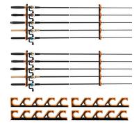 bruwaa 2 Pack Horizontal Fishing Rod Holders for Garage Wall & Ceiling, Anti-Scratch Soft PU Pad Rod Rack, Fishing Pole Storage Organizer Holds up to 10 Rod, Wall Mount Rod Keepers for Casting Rods