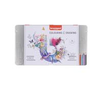 Bruynzeel Coloring Set, 70 Pieces | 32 Colored, 18 Watercolor, 12 Metallic, 4 Graphite Pencils, Brush, 2 Sharpeners + Eraser