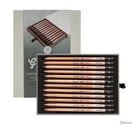 Bruynzeel Design Graphite Pencils Set Wood Box 12 Assorted Grades Drawing