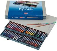 Bruynzeel Design Professional Watercolor Pencils Set of 48 + Brush | Water-Soluble Artists Pencils for Drawing, Coloring & Painting