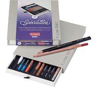 Bruynzeel Design Specialties Professional Artist Tool Set of 12 | Watercolor, Oil, Sketch & Blending Pencils + Blending Stump