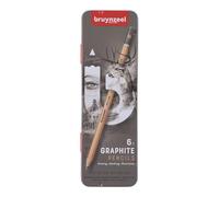 Bruynzeel Expression Graphite Pencil Tin - 6 Pieces - High Quality Strong Core - Perfect Hardness Balance