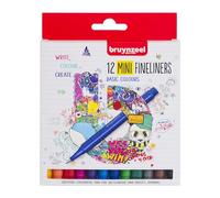 Bruynzeel Fineliner Brush Pens 12-Piece Set, Mini