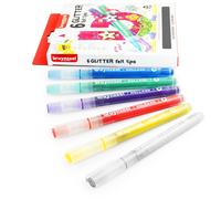 Bruynzeel Glitter Effect Felt Tip Pens Assorted Colours Pack of 6