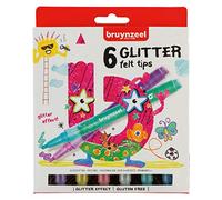 Bruynzeel Glitter Effect Felt Tip Pens Assorted Colours Pack of 6