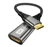 BRV Explorer Mini HDMI to HDMI Adapter, 4K@60Hz 1440P@144Hz Mini HDMI Male to HDMI Female, Supports HDR UHD ARC HDCP Compatible with DSLR Camera Raspberry Pi Zero TV Laptop Portable Monitor