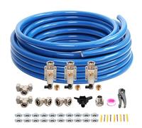 Brvclon 3/4"×120'Compressed Air Line Kit,HDPE-Aluminum-HDPE Piping,Includes 2×Right Angle Fittings and 2×Tee Fittings,Leak Proof&Easy to install Garage Air Line Kit,Rapid Air System