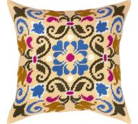 Brvsk Byzantine. Needlepoint Kit w/Printed Tapestry Canvas (40 × 40 cm) - Needlepoint Cushion Kit for Creative Home Décor - Needlework Kit for Adult Beginners