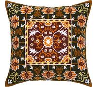 Brvsk Little Flowers Pattern. Embroidery Kit w/Printed Tapestry Canvas (40 × 40 cm) - Embroidery Cushion Kit for Creative Home Décor - Needlework Kit for Adult Beginners