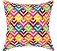 Brvsk Summer Mood. Stamped Cross-Stitch Kit w/Printed Tapestry Canvas (40 × 40 cm) - Stamped Cross-Stitch Cushion Kit for Creative Home Décor - Needlework Kit for Adult Beginners