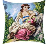 Brvsk The Little Gardener. Embroidery Kit w/Printed Tapestry Canvas (40 × 40 cm) - Embroidery Kit for Creative Cushion and Home Décor - Needlework Kit for Adult Beginners