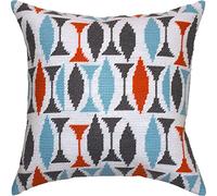 Brvsk Turquoise on White. Needlepoint Kit w/Printed Tapestry Canvas (40 × 40 cm) - Needlepoint Cushion Kit for Creative Home Décor - Needlework Kit for Adult Beginners
