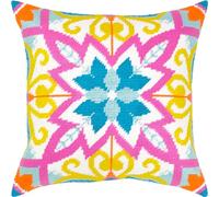 Brvsk Tutti Frutti. Embroidery Kit w/Printed Tapestry Canvas (40 × 40 cm) - Embroidery Cushion Kit for Creative Home Décor - Needlework Kit for Adult Beginners