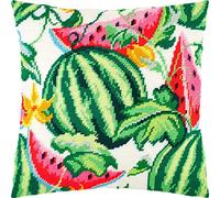 Brvsk Watermelons. Needlepoint Kit w/Printed Tapestry Canvas (40 × 40 cm) - Needlepoint Cushion Kit for Creative Home Décor - Needlework Kit for Adult Beginners