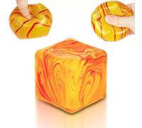 Brvyngzi Squeeze Toys Squishy Stress Cube, 3.5 cm Stress Balls for Kids Adults Stress Relief,Ice Squishy Cube Sugar Balls,Sensory Toys for Kids with Autism an danxiety disorder(Orange)