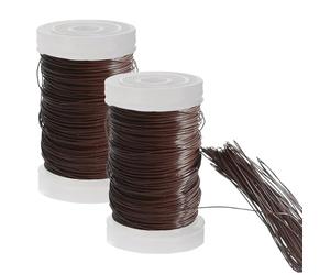 Brwon Floral Wire Flower Arranging Accessories 0.35mm,2 Rolls Florists Thin Wire for Jewellery Making Craft Wire DIY Jewelry Crochet Christmas Wires,Flower Bouquets, Crafts Wreath Making Supplies