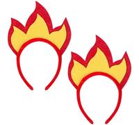Brxmpn 2pcs Funny Halloween Flame Headband Fire Headpiece Flame Crown Headpiece Soft Felt Fire Props Reusable Rave Dance Hair Hoops for Costume Cosplay Party