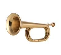 Brxmpn B Flat Bugle Call Trumpet Cavalry Horn Brass Instrument Cavalry Scouting Trumpet with Mouthpiece for School Band and Beginners Gift