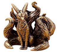 Brxmpn Brass Statue Seven/nine Tailed Miniature Figurines Desk Ornament Mini Copper Animal Sculpture Cute Decor Home Decor