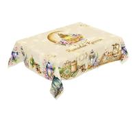 Brxmpn Eid Mubarak Tablecloth Gold Ramadan Tablecloth Festival Table Cover for Home Eid Islamic Muslim Dinning Party Decoration