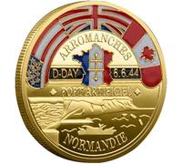 Brxmpn Normandy Landings Challenge Coin World War 2 Anniversary Coin Novelty Commemorative Coin for Military History Souvenir