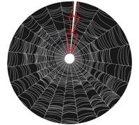Brxmpn Spider Web Christmas Tree Skirt, Printed Fabric Tree Base Cover for Halloween Party Holiday Scene Layout Decoration