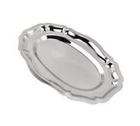 Brxmpn Vintage Mirror Cake Tray Embossed Stainless Steel Dessert Plate Household Storage Plate Serving Trays for Fruit Cuisines Snack Perfume