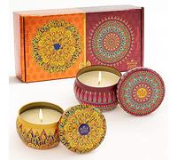 Bryan & Candy Scented Candles Diwali Gift Set for Women & Men, Cherry Blossom, Vintage Sandalwood, Aromatherapy Candles, Soy Wax Eco Friendly Printed Tin (Cherry Blossom, Vintage Sandalwood