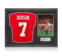 Bryan Robson Signed Manchester United 1992-94 Football Shirt. Icon Frame