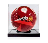 Bryan Robson Signed Manchester United Football. Display Case