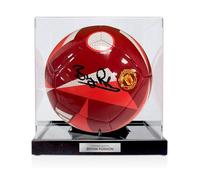 Bryan Robson Signed Manchester United Football. Display Case With Plaque