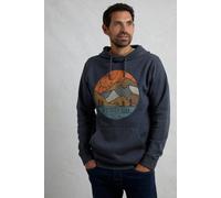Bryant Front Print Graphic Popover Hoodie Weird Fish Dark Navy 4XL