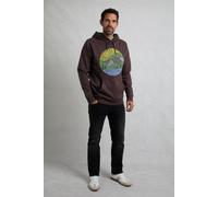 Bryant Front Print Graphic Popover Hoodie Weird Fish Wine 5XL