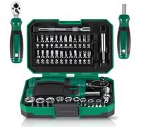 Bryazal 40 Pcs 1/4" Socket Set Driver Bits Metric Tool Set