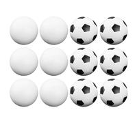 Brybelly 12 Pack of Mixed Foosballs - for Standard Foosball Tables & Classic Tabletop Soccer Game Balls (6 Black & White Soccer) (6 Smooth White)