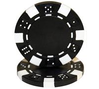 Brybelly 50 Black Clay Composite Striped Dice 11.5 Gram Poker Chips