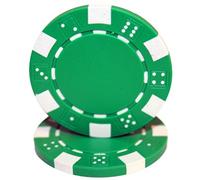 Brybelly 50 Green Clay Composite Striped Dice 11.5 Gram Poker Chips