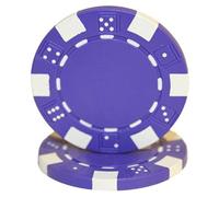 Brybelly 50 Purple Clay Composite Striped Dice 11.5 Gram Poker Chips