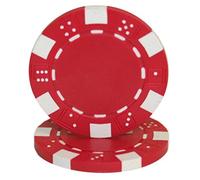 Brybelly 50 Red Clay Composite Striped Dice 11.5 Gram Poker Chips