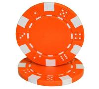 Brybelly Clay Composite Striped Dice 11.5g Poker Chips (Pack of 100) - Blank Unnamed Poker Chips - Custom Cash Games and Home Casino Poker Nights (Orange)