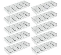 Brybelly Clear Acrylic Poker Chip Tray | for Standard Size Chips & Clay Chips | Each Tray Holds 100 Chips | 10 Trays - No Lids